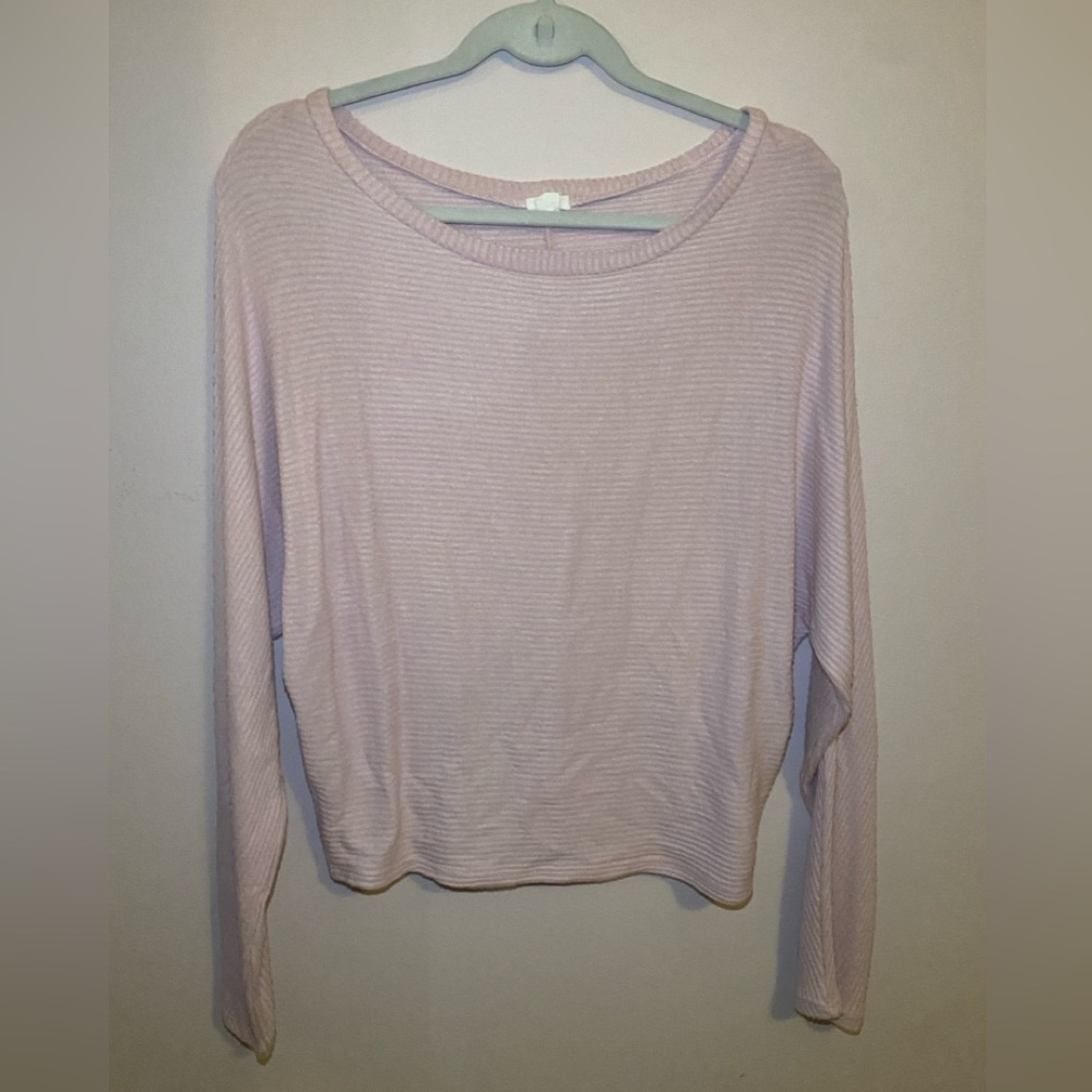 GARAGE Off the shoulder pink cotton sweater size XS